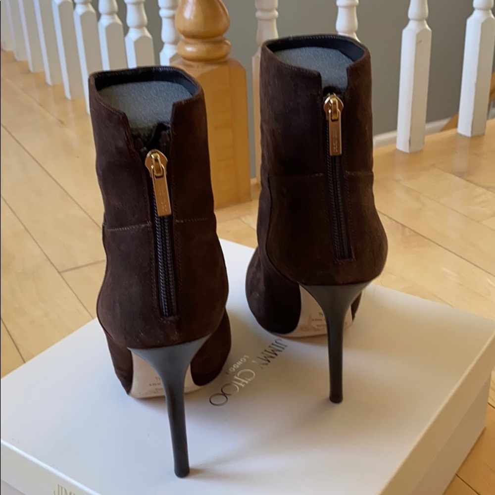 Jimmy Choo coffee suede spike heel boots - Picture 4 of 8
